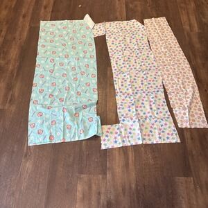 Print Flannel Fabric Lot Teal Green Princess Stars Flowers 1 Yard Crafts